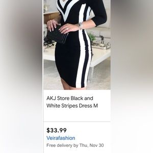 New ladies black and white body con dress